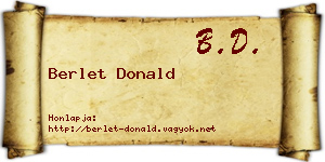 Berlet Donald névjegykártya